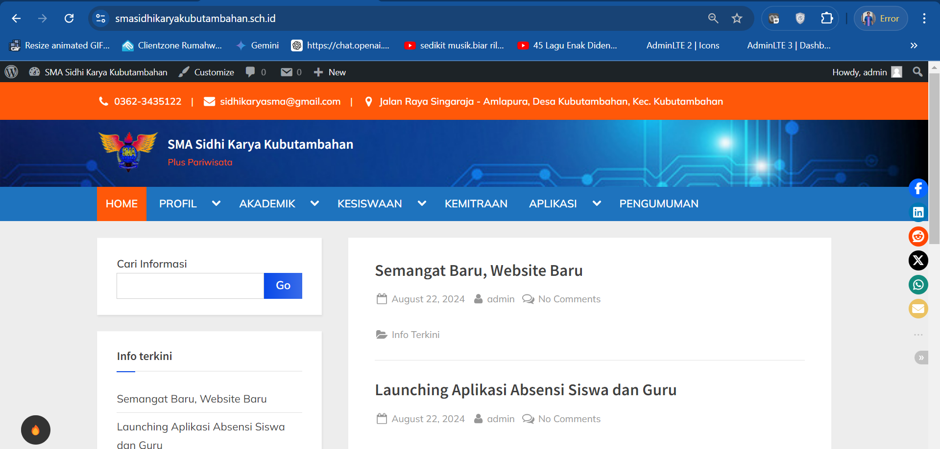 Website Baru, Semangat Baru